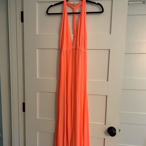 Lovers & friends low cut maxi dress, braided back